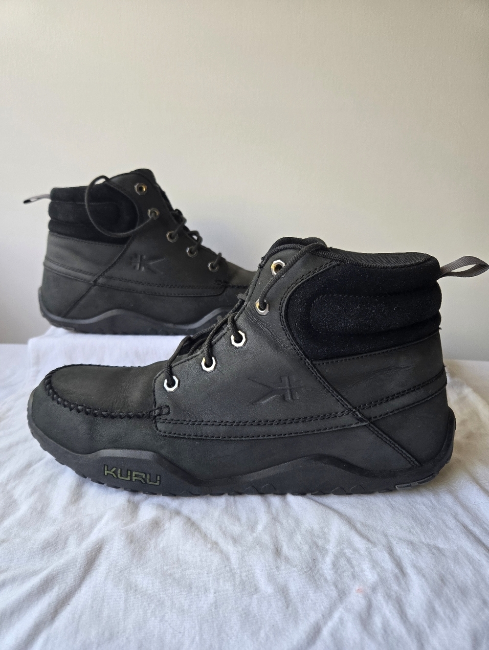KURU Quest Men's Hiking Outdoor Lace Up Leather Boots Black Size 12.5